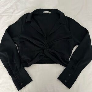 Abercrombie & Fitch Black Twist Front Crop Top